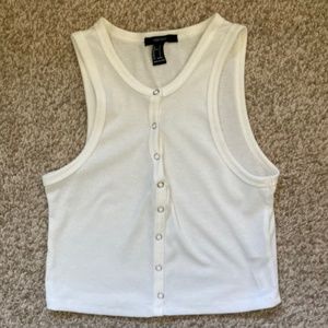 white button up croptop!!